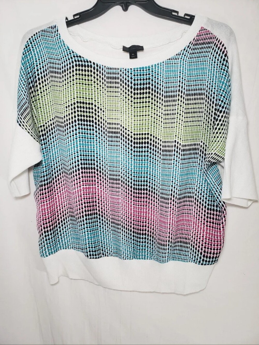 Worthington Multicolored Lightweight Short Sleeve Sweater Sz XL